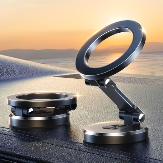 JOYROOM for Magsafe Car Mount,Folding & 360° Rotation All-Metal Magnetic Phone Holder for Car, Strong Magnets iPhone Car Mount Hands Free Phone Holders for Your Car Dash Fits iPhone 15 14 13 Pro Max