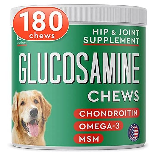 PAWFECTCHEW Glucosamine Dog Treats for Picky Eaters - Joint Supplement w/Chondroitin, MSM, Omega-3 - Joint Pain Relief - Advanced Formula - Chicken Flavor - 180 Ct - Made in USA