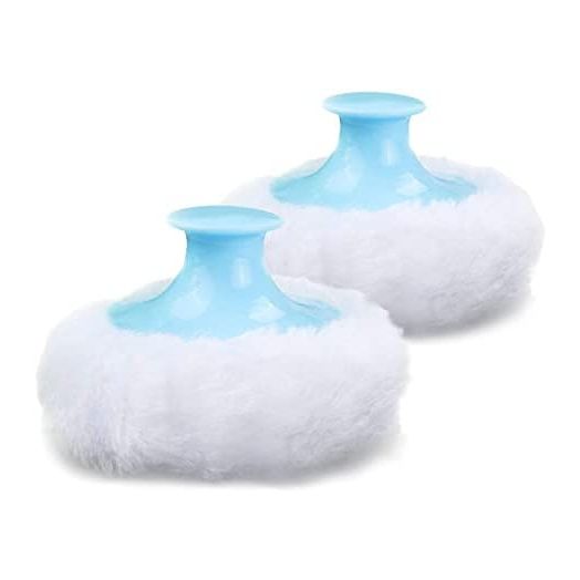 Large Fluffy Powder Puff, Body Cosmetic Powder Puff, Soft Face Body Powder Puff for Baby& Kid& Adult (3.2 Inch with Hand Holder, Blue)