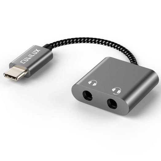 Cubilux USB C Double Headphone Splitter, Type C to Dual 3.5mm Jacks Audio Sharing Adapter Compatible with iPhone 15+/15, iPhone 15 Pro Max, iPad 10 iPad Pro, iPad Air 5/4 iPad Mini 6 and More