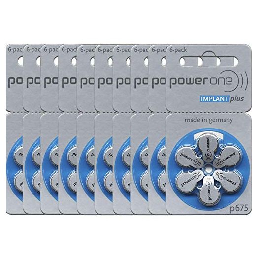 Power One (60 Batteries) Cochlear Implant Batteries! 60 Batteries (10 Pack)