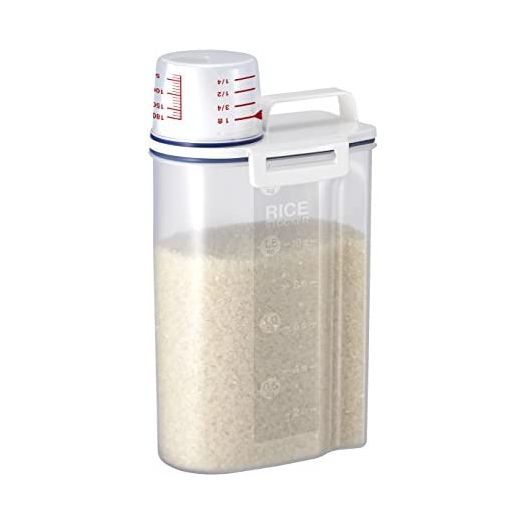 Asvel 7509 Rice Container Bin with Pour Spout Plastic Clear 2KG