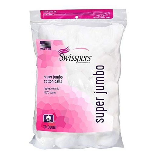 Swisspers Cotton Balls Jumbo Plus Size, 70 Count (Pack of 3)