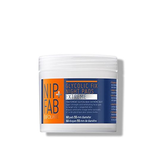 Nip + Fab Glycolic Acid Night Face Pads with Salicylic and Hyaluronic Acid, Exfoliating Resurfacing AHA Facial Pad for Exfoliation Even Skin Tone Blemish Control Pigmentation, 60 Pads, 2.7 Ounce