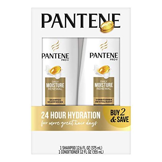 Pantene Daily Moisture Renewal Duo set, 12.6 Oz Shampoo and 12 Oz Conditioner (1 Each)