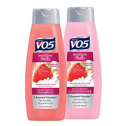 Alberto V05 Moisture Milks Strawberries & Cream Moisturizing Shampoo & Conditioner Set (12.5 fl.oz) by High Ridge Brands Co