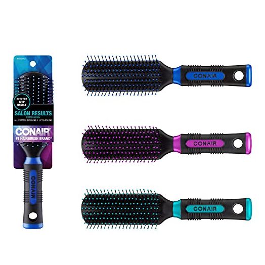 Conair Professional Nylon Bristle All-Purpose Hair Brush for Everyday Brushing (Colors and Packaging Vary), 1ct