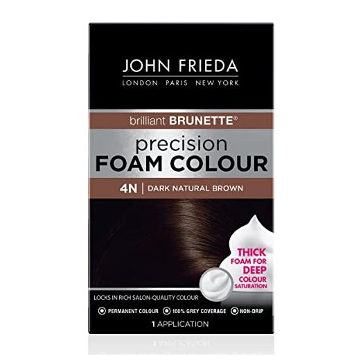 John Frieda Precision Foam Color, Dark Natural Brown 4N, Full-coverage Hair Color Kit