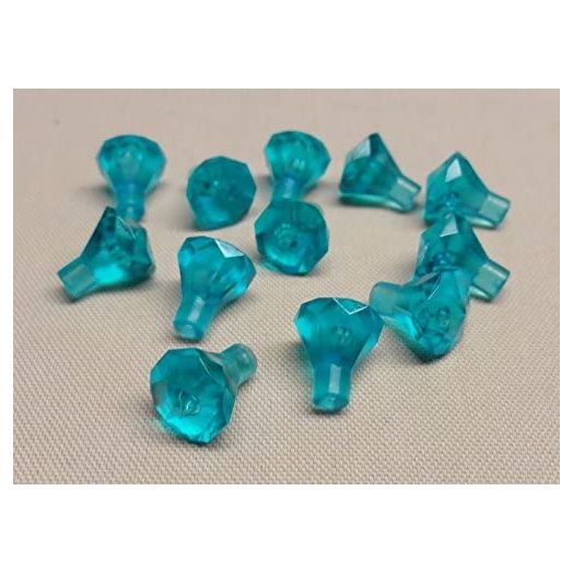 LEGO 1 x 1 Rock 24 Facet Jewel Treasure Gem Trans Light Blue - 12 Pack