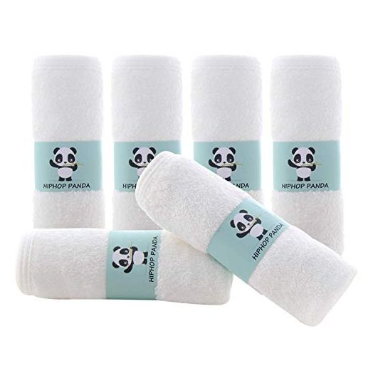 Bamboo Baby Washcloths - 2 Layer Soft Absorbent Bamboo Towel - Newborn Bath Face Towel - Natural Baby Wipes for Delicate Skin - Baby Registry as Shower(6 Pack)