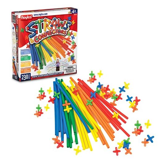 Roylco Straws and Connectors Building Kit - Pack of 230 - Assorted Colors