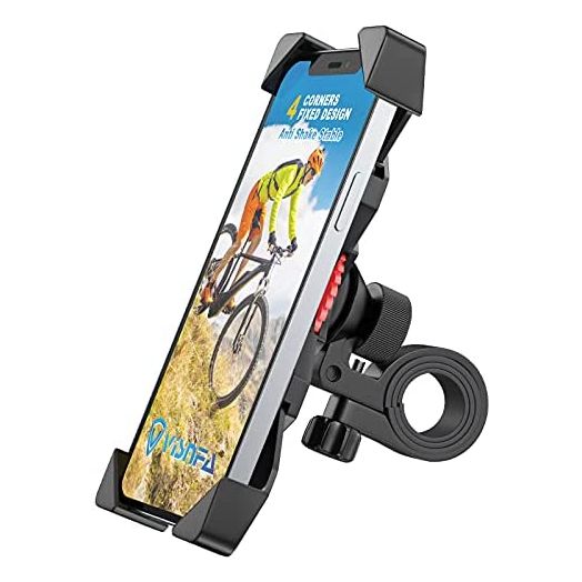 visnfa New Bike Phone Mount Anti Shake and Stable 360° Rotation Bike Accessories for Any Smartphone GPS Other Devices Between 3.5 and 6.5 inches