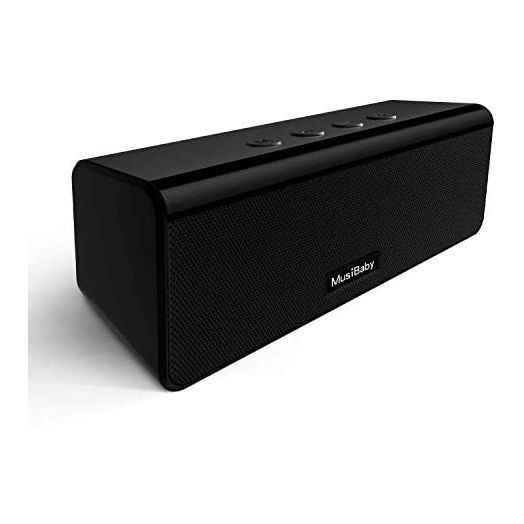 Bluetooth Speaker,MusiBaby M71 Wireless Speaker,Speakers Bluetooth Wireless,Outdoor,Waterproof,Portable Speaker with Loud Stero and Booming Bass,Dual Pairing,24H Playtime for Home,Party (Black)