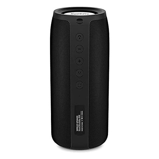 Bluetooth Speaker, MusiBaby M88 Bluetooth Speakers, Wireless Speaker, Speakers Bluetooth Wireless,Dual Pairing, Bluetooth 5.0,Loud Stereo Sound,Booming Bass,30H Playtime for Home& Outdoor Party, Black