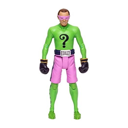 McFarlane Toys, DC Multiverse, 5-inch DC Retro Riddler Boxing Action Figure with Action Word Bubbles, Collectible DC Retro 1960's TV Figure – Ages 12+