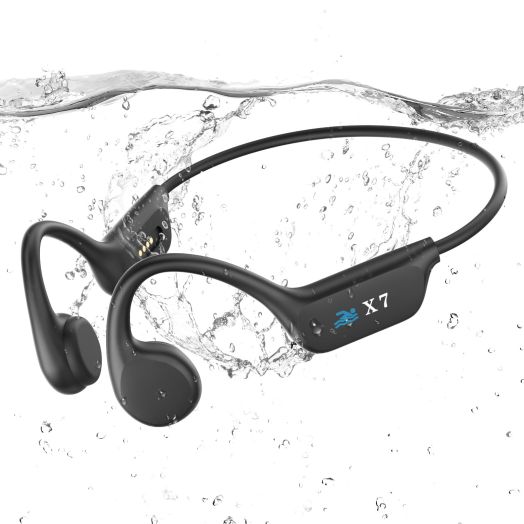 Swimming Headphones,IP68 Waterproof Open Earphones,Bone Conduction Headphones Bluetooth 5.3,Wireless Earbuds Built-in MP3 Player 32G Memory,Sports Headphones are Suitable for Swimming, Running