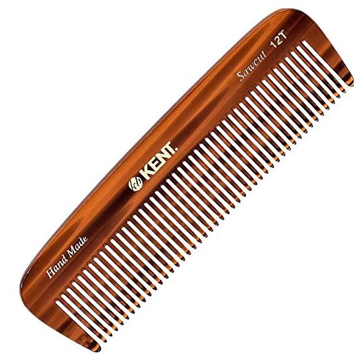 Kent 12T All Coarse Hair Detangling Comb Wide Teeth Pocket Comb for Thick Curly Wavy Hair. Hair Detangler Comb