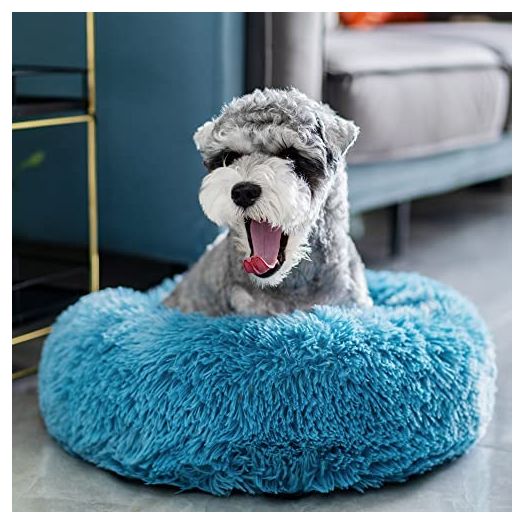 Labpepet Dog Beds, Round Puppy Bed for Small Dogs Cat Washable, Donut Warm Pet Bed Fluffy and Soothing Anti-Anxiety Plush Bed
