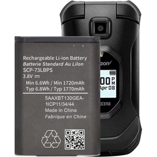 SCP-73LBPS Battery,( ) Replacement Battery for Kyocera DuraXV Extreme E4810 KYOE4810/Kyocera DuraXE Epic E4830 Verizon Flip Phone 1770mAh 3.8V/6.8Wh