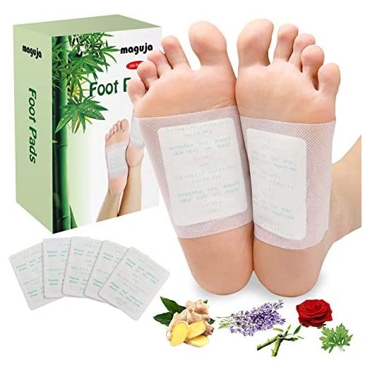 Foot Pads | 100Packs Relief Stress Ginger Foot Pads and 100PCS Adhesive Sheets for Foot Care Removing Impurities, Improve Sleep & Relieve Stress , Suitable for Travel or Home Use (White)