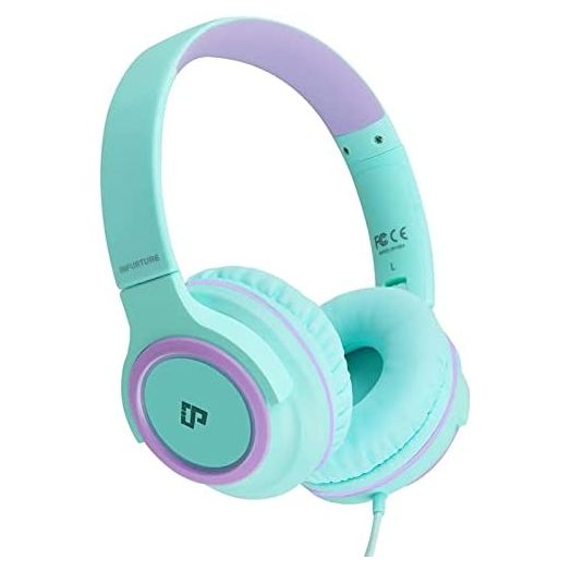 Kids Headphones with Microphone for Children Boys Girls, Volume Limit 94dB, INFURTURE On Ear Headphones,Wired Headphones for Teens School, Travel, Compatible with Cellphones, Tablets, PC, Kindle