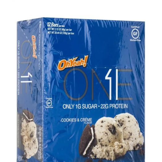 ONE Brands ONE Protein Bar, Cookies & CrÃ©me - Box of 12 Bars (2.12 oz / 60 Grams each)
