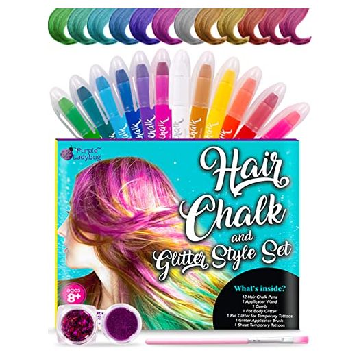PURPLE LADYBUG 12 Colors Hair Chalk
