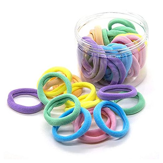 48PCS Seamless Hair Ties Macaron Rainbow Colorful High Elastic Ponytail Holders Hair Bands for Women Girls