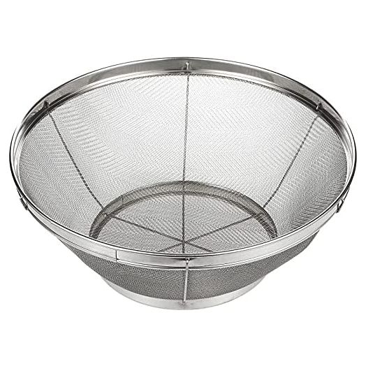 Juvale Stainless Steel Fine Mesh Strainer, Large Metal Colander for Rice, Quinoa, Yogurt (10.25 x 4 Inches)