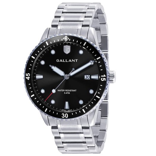 G GALLANT Mens Watch Quartz Analog Watches with Stainless Steel Band Metal Wrist Watch for Men Calendar Date 5ATM Waterproof Watches Business Casual
