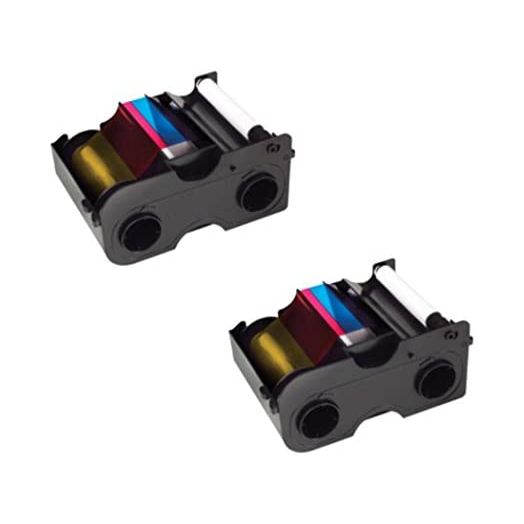 Fargo Printer YMCKO Color Ribbons for DTC1000 and DTC1250e - 2 Pack Bundle