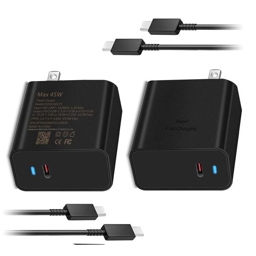 45W USB C Charger Samsung Super Fast Charger Type C for Samsung Galaxy S24 Ultra/S24/S24+/S23 Ultra/S23/S23+/S22 Ultra/S22+/Z Fold 4/Fold 5,S24 Ultra Type C Fast Charger & Fast Charging Cord,2 Pack