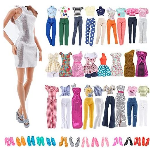 5 Sets Doll Clothes Fashion Wear Outfits withs 5 Pairs Shoes for 11.5-Inch Girl Doll (Random Style)