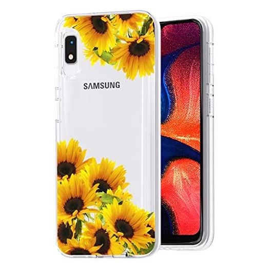 Tothedu Phone Case for Galaxy A10E, Samsung A10E Case for Girls Women, Clear Slim Shockproof Pattern Soft Flexible TPU Back Phone Protective Cover Cases for Samsung Galaxy A10E (Sunflower)