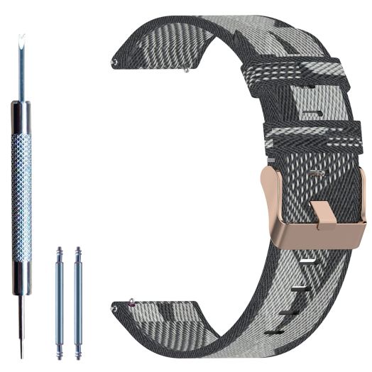 Lijinlan Replacement Watch Band for Casio F-91W/ F-93W/ F-94/ F-98W/ F-105W/ F-106W/ W-66/ W-85, 18mm Nylon Strap for Casio F91W Series Watch Wristband (Gray)