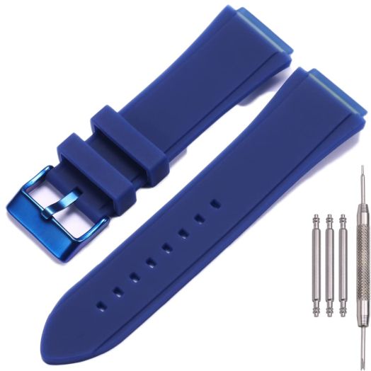 45MM Silicone Sport Watch Strap Compatible With GUESS W0247G3 W0040G3 W0040G7 Men's Watch Band 22mm Rubber Bracelet Blue