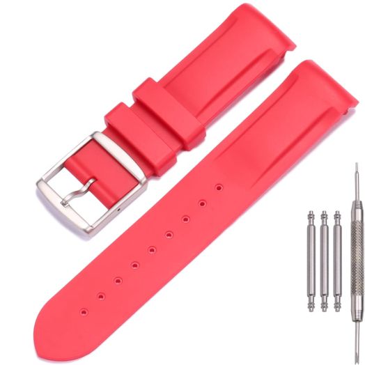 MCXGL 20mm Rubber watch band Compatible with omega x swatch speedmaster moonswatch mission to the moon Red
