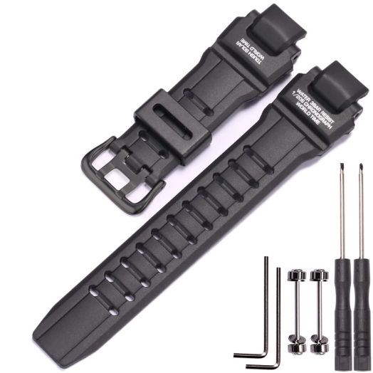 MCXGL Rubber Strap Compatible with Casio GW-4000 GA-1000 GW-A1000 Watch Replacement Resin Band Men' Sports Waterproof Black Bracelet