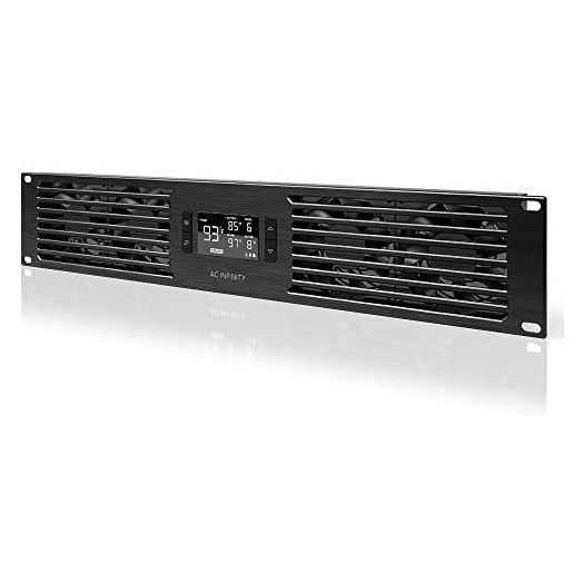 AC Infinity CLOUDPLATE T7-N, Rack Mount Fan Panel 2U, Intake Airflow, for Cooling AV, Home Theater, Network 19” Racks