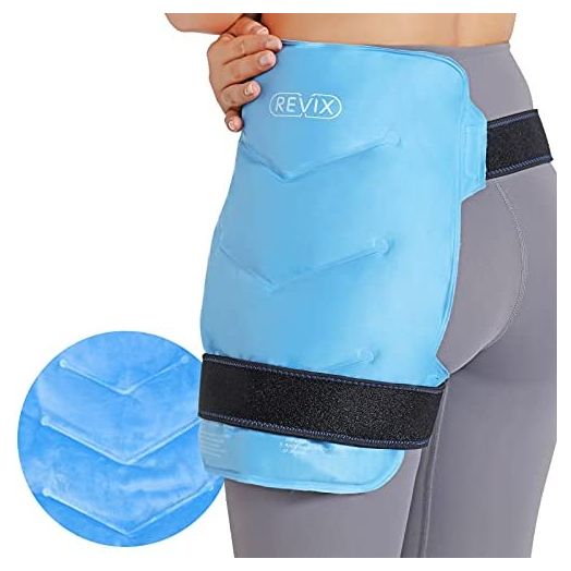 REVIX Hip Ice Pack Wrap for Bursitis Pain Relief Reusable Cold Pack for Hip Replacement, Soft Plush Lined Cold Compress for Injuries to Shoulder Back Hip Thigh and Knee