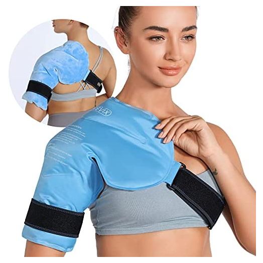 REVIX Shoulder Ice Pack for Injuries Reusable Gel Ice Wrap for Shoulder Pain Relief, Bursitis and Rotator Cuff, Cold Therapy Compression for Man and Women