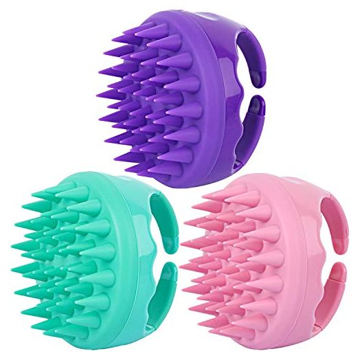 3 Pieces Hair Scalp Massager Shampoo Brush Silicone Head Washer Brush Handheld Shower Scalp Scrubber Cleansing