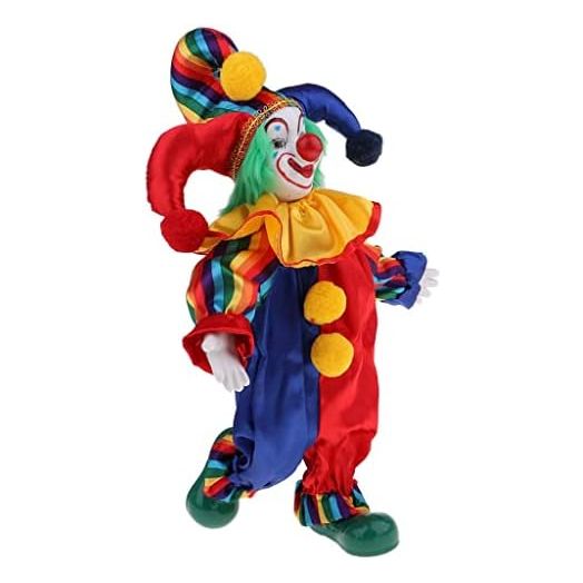 38cm Lovely Smiling Porcelain Clown Doll for Kids Birthday Gifts Halloween Christmas Table Decoration #1