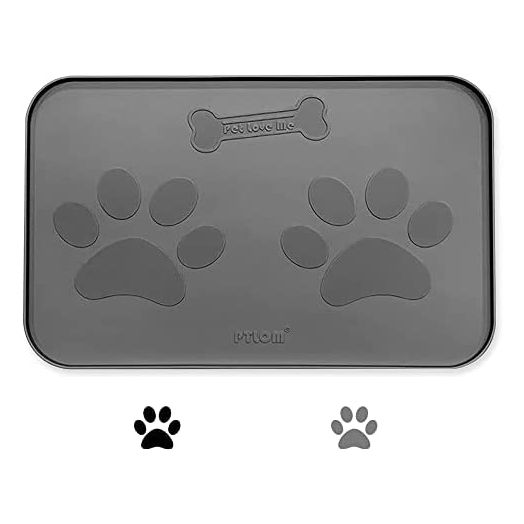 Ptlom Pet Placemat for Dog and Cat, Mat for Prevent Food and Water Overflow, Suitable for Small, Medium and Big Pet, Silicone