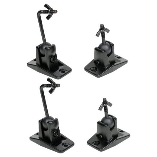 VideoSecu Universal Wall Ceiling Audio Speaker Mount for Home Theater Speaker Satellite Speaker Bracket - 4 Packs MS40B4 WN3
