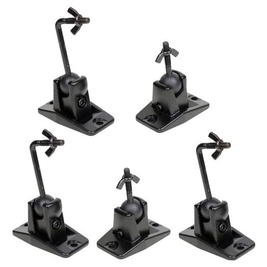 VideoSecu 5 Black Universal Satellite and Audio Speaker Mount Bracket for Wall or Ceiling MS40B5 WM6