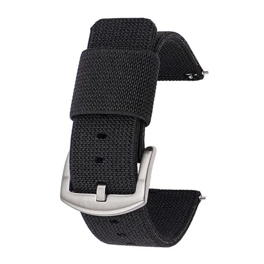 SKYK Quick Release Watch Bands - Stretchy Nylon Two-Piece Military Style Ballistic Watch Straps - Choice of Color & Width - 18mm?20mm?22mm or 24mm for Men Women (20mm, Black)
