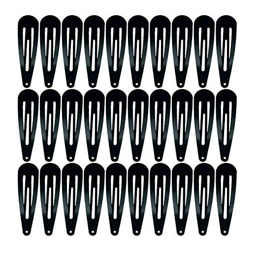 30, Black 2 Inch Women Metal Snap Hair Clips Accessories No Slip Hair Barrettes Girls Women Hair (60 Pack)