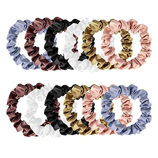 12 Pieces Silk Hair Scrunchies Silk Hair Tie Elastic Ponytail Holders for Women Girls Hair Accessories-002