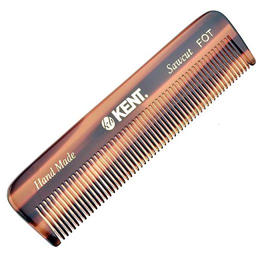 Kent A FOT Handmade All Fine Tooth Saw Cut Beard Comb - Pocket Comb and Travel Comb - Styling Comb or Wet Comb for Fine or Thinning Hair, Beard Care, and Hair Care for the Essential Kent Beard Kit
